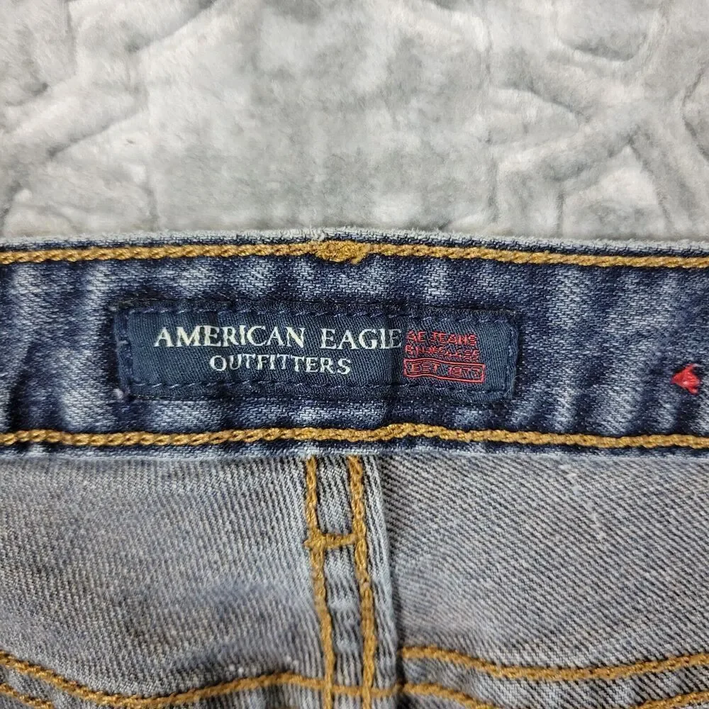 Vintage American Eagle Jeans Womens 6 Blue Favorite Fit Distressed Flare Y2K